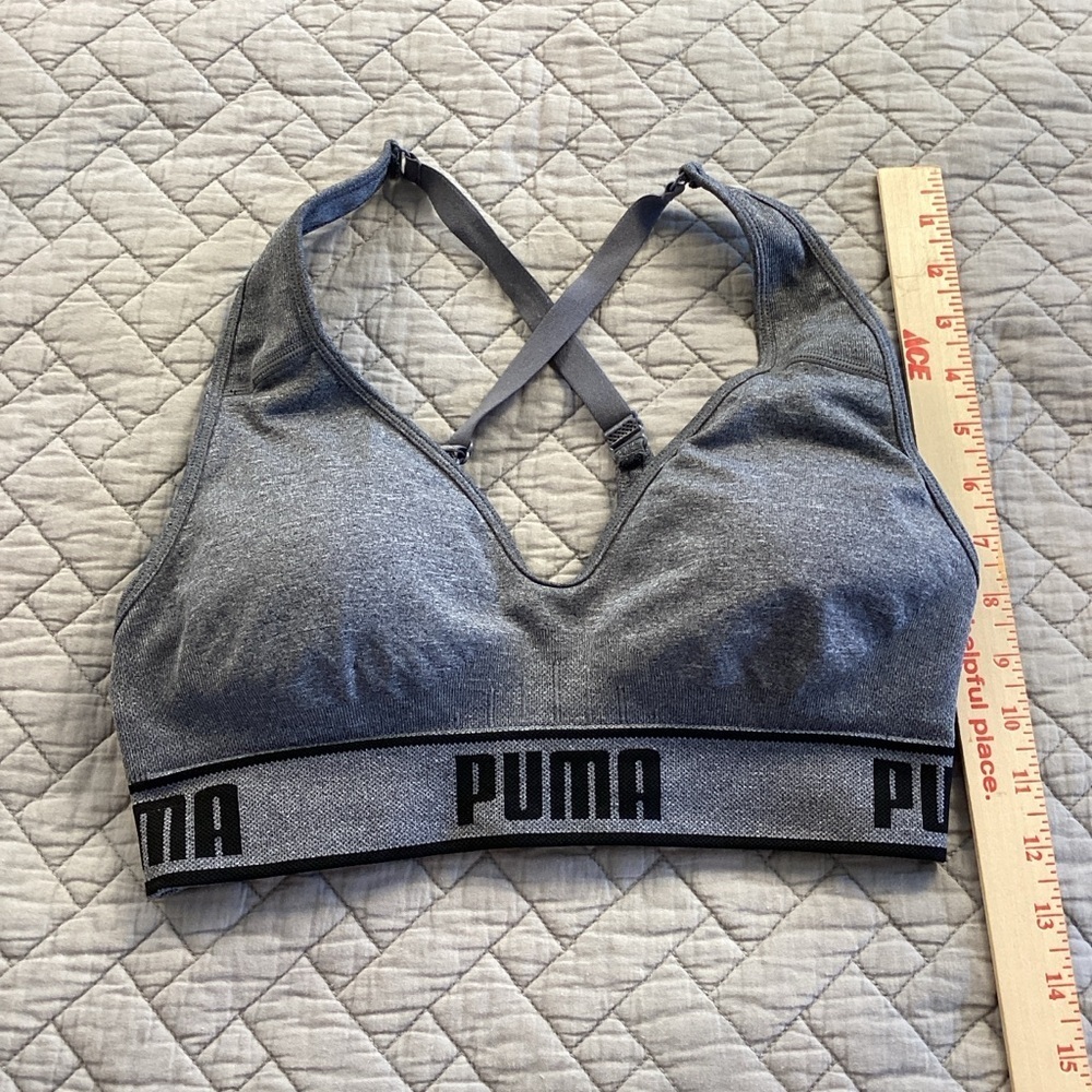 PUMA Women's Charcoal Sports Bra Sz M